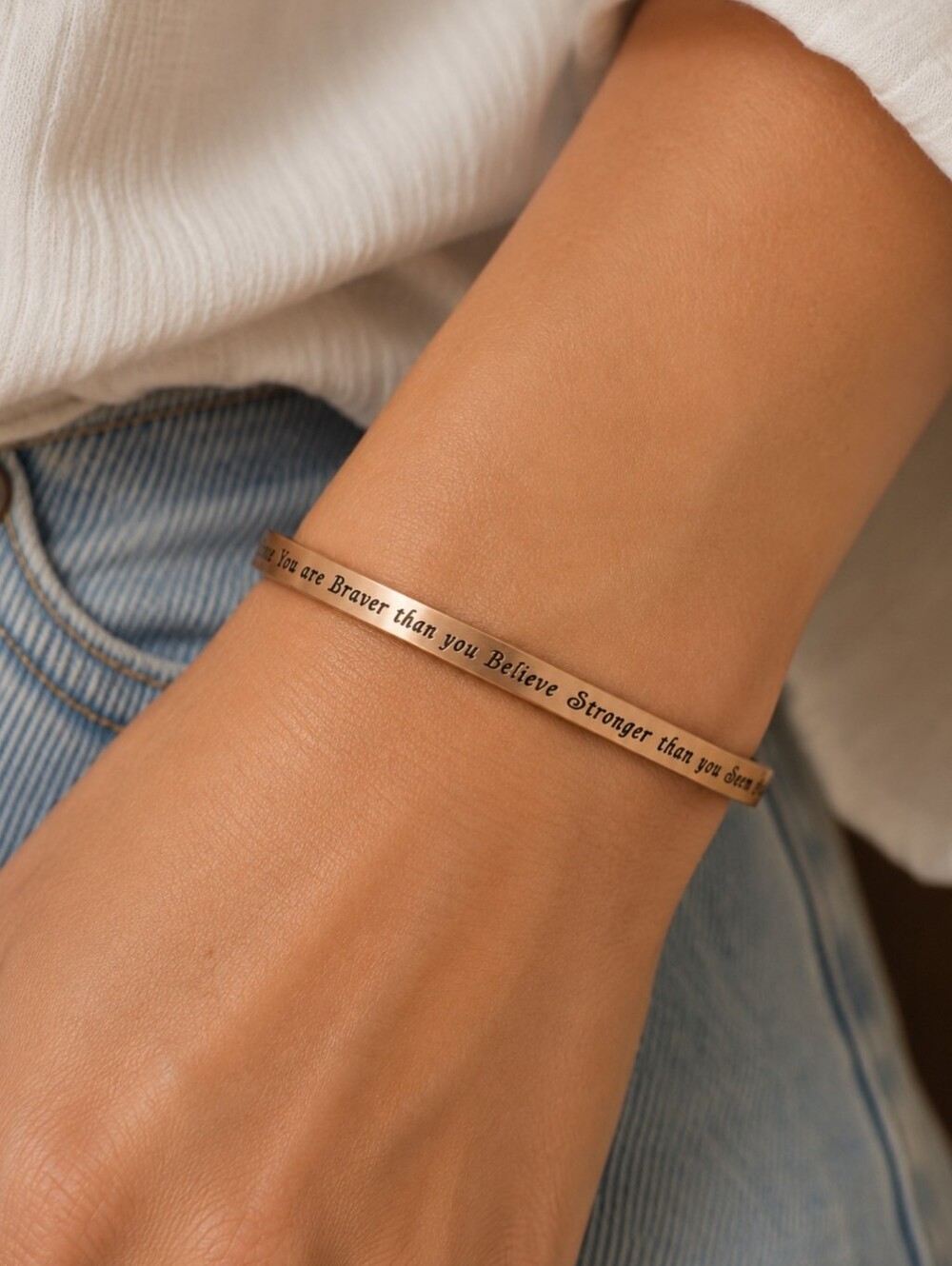 Bracelet You are Braver than you Believe Stronger than you Seem rose gold